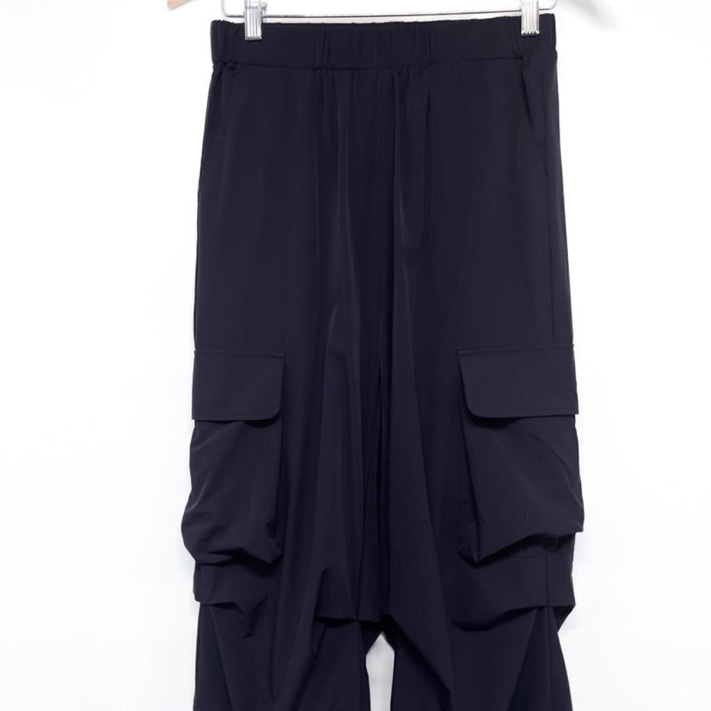 Oversized Nylon Cargo Pants Baggy Blue High Waisted Parachute Pants Joggers - Picture 5 of 8